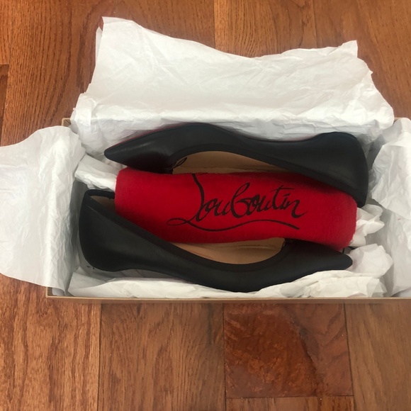 LOUBOUTIN SOLA SOFIA POINTED BLACK FLAT 39 (US 9) - Picture 3 of 8